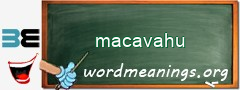 WordMeaning blackboard for macavahu